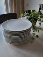 12 mooie platte etensborden met zilverkleurig randje, Bord(en), Ophalen, Porselein