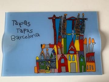 Aparte grote glazen Tapas schaal Design glas Tapas Barcelona beschikbaar voor biedingen