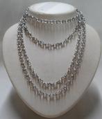 Zilveren hele lange antieke  jasseron ketting 125 cm nr.1666, Verzenden, Zilver, Ketting