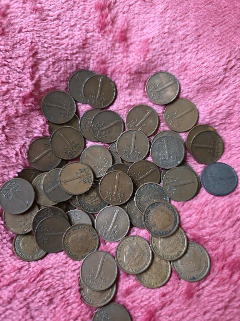1 cent juliana 1950 t/m 1959, Postzegels en Munten, Munten | Nederland, Ophalen of Verzenden, Koningin Juliana, 1 cent, Losse munt
