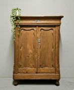 Antieke grenen Biedermeier meidenkast vintage ondiepe kast, Ophalen of Verzenden
