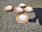 leegverkoop teakhouten schalen paarlemoer van binnen, Ophalen of Verzenden, Nieuw, Rond, Hout