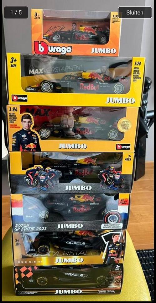 Serie van 7 st Max Verstappen Red Bull Burago auto’s Jumbo, Verzamelen, Supermarktacties, Jumbo, Ophalen of Verzenden