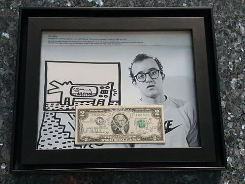 Keith haring en Andy warhol dollarbiljet 2 dollar kunst, Antiek en Kunst, Kunst | Designobjecten, Ophalen