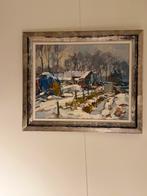 2 schilderijen van Jos Leurs winterlandschap, Ophalen of Verzenden