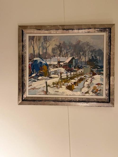 2 schilderijen van Jos Leurs winterlandschap, Antiek en Kunst, Kunst | Schilderijen | Klassiek, Ophalen of Verzenden