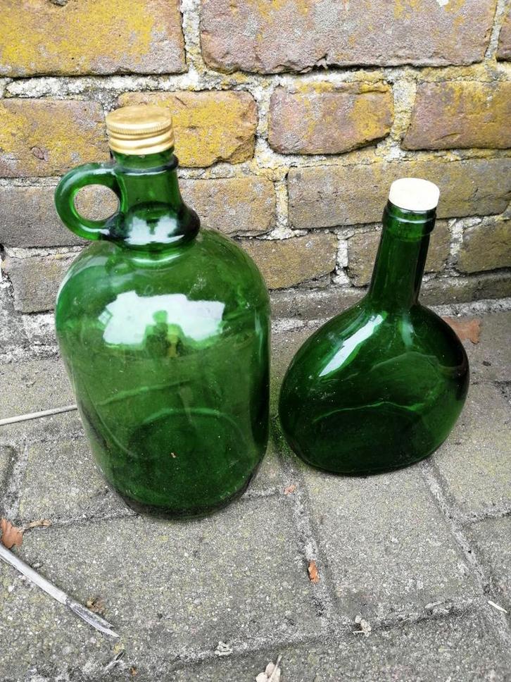 Vintage Glazen Drankflessen Set, Antiek en Kunst, Antiek | Glas en Kristal, Ophalen of Verzenden