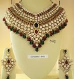 Indiase bollywood sieraden, bruidsset, trouw sieraden, Sieraden, Tassen en Uiterlijk, Nieuw, Overige materialen, Met edelsteen