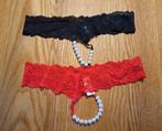 sexy parels string, Kleding | Dames, Ondergoed en Lingerie, String, Zwart, Verzenden