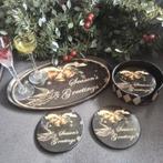 Vintage Kerst set, dienblaadje & ondersetters, Diversen, Kerst, Ophalen of Verzenden, Zo goed als nieuw