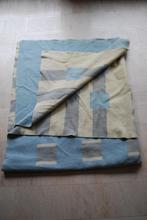 Wollen deken blauw geel grijs, Huis en Inrichting, Woonaccessoires | Plaids en Woondekens, Gebruikt, Ophalen of Verzenden, Nvt