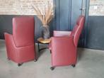 Leolux  Fauteuils 2 stuks, Leolux, Leolux, Minder dan 75 cm, Leer