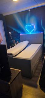 Boxspring vasteras leen bakker 140x200, Gebruikt, Tweepersoons, 200 cm, 140 cm