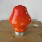 Murano Oranje Tafellamp Jaren 50/60 Champignon model, Gebruikt, Ophalen of Verzenden, Glas, Minder dan 50 cm