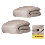 Dekbed 2 in 1 wasbaar taupe 200/200 4 seizoenen, Huis en Inrichting, Slaapkamer | Beddengoed, Bruin, Ophalen of Verzenden, Deken of Dekbed