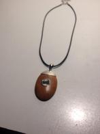 ketting met hanger van hout en zilver, Bruin, Nieuw, Ophalen of Verzenden, Overige materialen