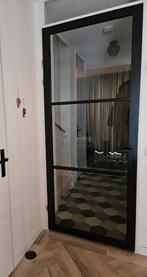 Staal look binnendeur zwart, Ophalen, Binnendeur, 200 tot 215 cm