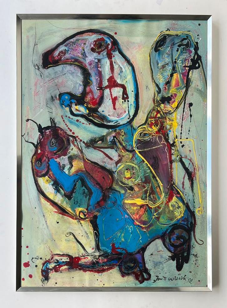 Jan te Wierik, fantastisch groot origineel werk uit 1998, Antiek en Kunst, Kunst | Schilderijen | Modern, Ophalen