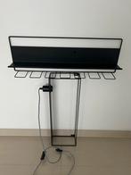 - Wandlamp zwarte wandplank, Wijnglazenrek, Wijnrek, Huis en Inrichting, Ophalen of Verzenden, Zo goed als nieuw, Metaal