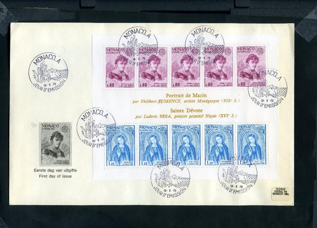 Monaco 1981  c1016 blok Schilderijen, Postzegels en Munten, Postzegels | Eerstedagenveloppen, Verzenden, Onbeschreven, Europa