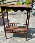 Houten bijzettafel, plantentafel, antieke, Ophalen of Verzenden