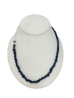 Asymmetrisch, lapis lazuli met zilver, collier. L 48 cm, Nieuw, ., Info@nynkegardenier.nl, Met edelsteen