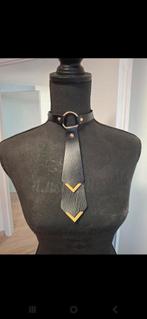 Stropdas Lederlook met Gesp - Uniek Accessoire, Ophalen of Verzenden, Nieuw, Zwart, Kunststof