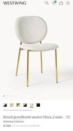 Stoelen westwing boucle wit goud NIEUW 2 stuks, Huis en Inrichting, Stoelen, Ophalen of Verzenden, Nieuw, Wit