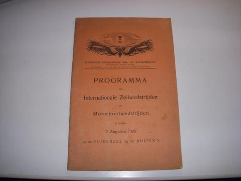 Programma Int Zeilwedstrijden & Motorbootwedstrijden 1925, Verzamelen, Sportartikelen en Voetbal, Gebruikt, Boek of Tijdschrift