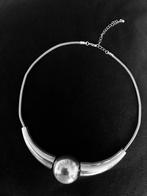 Prachtig collier met drie losse elementen zilverkleurig grof, Verstelbaar, Ophalen of Verzenden, Zo goed als nieuw, Zilver