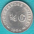 Nederlandse Antillen 1/4 gulden (25 c) 1954 Juliana zilver, Postzegels en Munten, Munten | Nederland, Zilver, Koningin Juliana