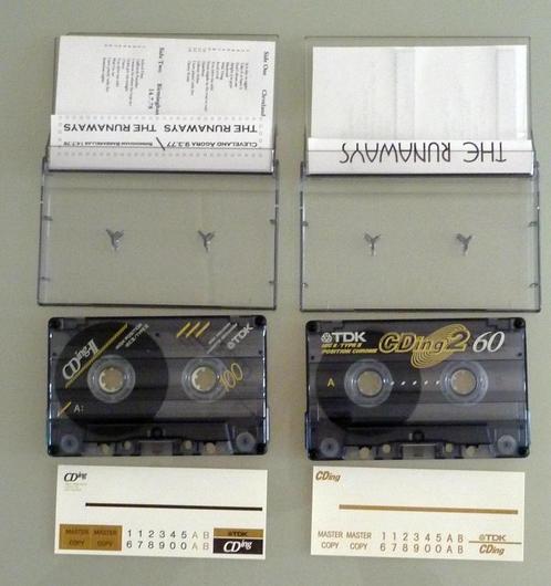 2 TDK CDing-II Chrome High Position cassettebandjes C60 C100, Cd's en Dvd's, Cassettebandjes, Gebruikt, Origineel, Overige genres