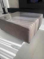 Hocker salontafel vierkant bruin stof, Ophalen, Vierkant, 75 tot 100 cm, Zo goed als nieuw