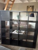 IKEA Kallax 4x4 vakkenkast zwart, Huis en Inrichting, Kasten | Boekenkasten, Met plank(en), Kunststof, Gebruikt, 100 tot 150 cm