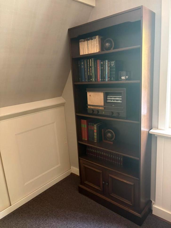 Mooie oude houten Boekenkast, Huis en Inrichting, Kasten | Boekenkasten, Gebruikt, 50 tot 100 cm, 150 tot 200 cm, 25 tot 50 cm