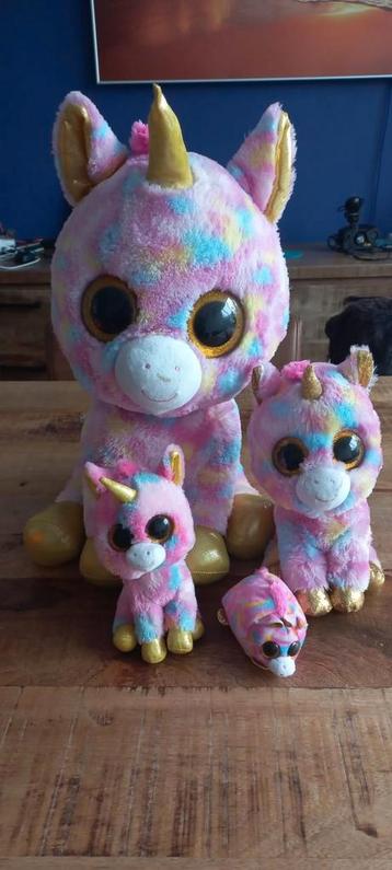 Set van 4 TY Beanie Boo Eenhoorn Knuffels. beschikbaar voor biedingen