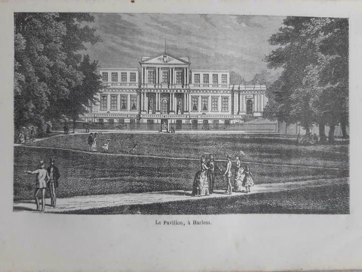 10 / Paviljoen Haarlem. Gravure uit 1884, Antiek en Kunst, Kunst | Etsen en Gravures, Ophalen of Verzenden