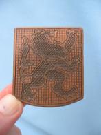 Koperen drukplaat met Hollandse leeuw gravering, Ophalen of Verzenden, Koper