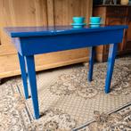 Brocant oud klein blauw tafeltje sidetable salontafeltje, Ophalen