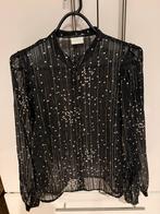 Vila zwart/witte blouse met zilveren draadje, maat 38, Ophalen of Verzenden, Gedragen, Maat 38/40 (M), Zwart