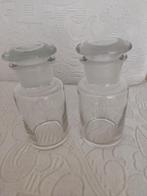 2 vintage glazen apotheker flesjes / potjes, Antiek en Kunst, Antiek | Glas en Kristal, Ophalen of Verzenden