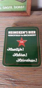 Heineken bierviltjes in bewaarblikje, Heineken, Ophalen of Verzenden, Zo goed als nieuw