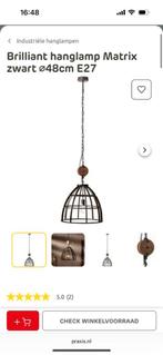 Industriële Hanglamp Matrix Zwart, Huis en Inrichting, Lampen | Hanglampen, Ophalen, 50 tot 75 cm, Zo goed als nieuw, Metaal