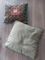 2x decoratie kussens, Ophalen of Verzenden, Zo goed als nieuw, Groen, Vierkant