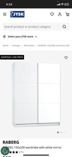 White cupboard (150*200) with giant mirror, Huis en Inrichting, Ophalen, Zo goed als nieuw, 25 tot 50 cm