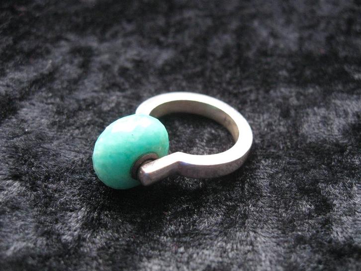 UNIEK! RING met TROLLBEAD amazoniet trolbeads zilver retired, Sieraden, Tassen en Uiterlijk, Bedels, Zo goed als nieuw, Overige merken