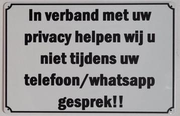 In verband met privacy helpen wij niet metalen reclamebord  beschikbaar voor biedingen