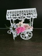 Metalen bloemen kar voor poppenhuis of plantenbak, Verzamelen, Poppenhuizen en Toebehoren, Ophalen of Verzenden, Gebruikt, Decoratie