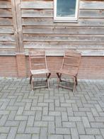 2 x tuinstoelen terrasstoelen houten klapstoelen, Ophalen, Gebruikt