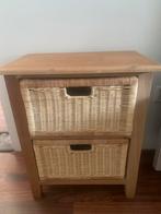 Kastje met 2 rieten manden, Huis en Inrichting, Kasten | Ladekasten, Ophalen, 1 of 2 laden, 50 tot 100 cm, Zo goed als nieuw